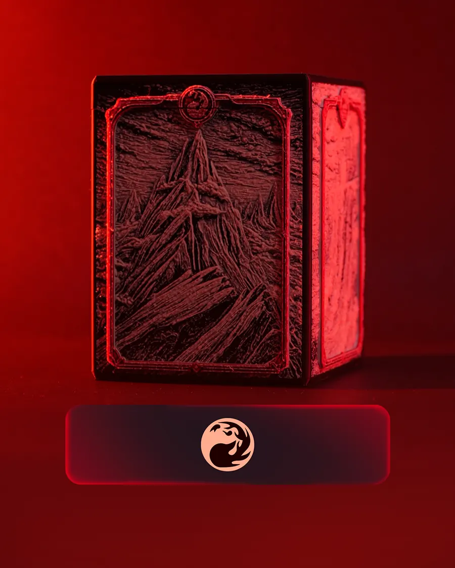 Deckbox MTG de Montaña · acabado Mono Red · vista 1