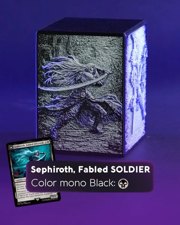 Deckbox MTG de Sephiroth, Fabled Soldier · acabado Mono Black · vista 1